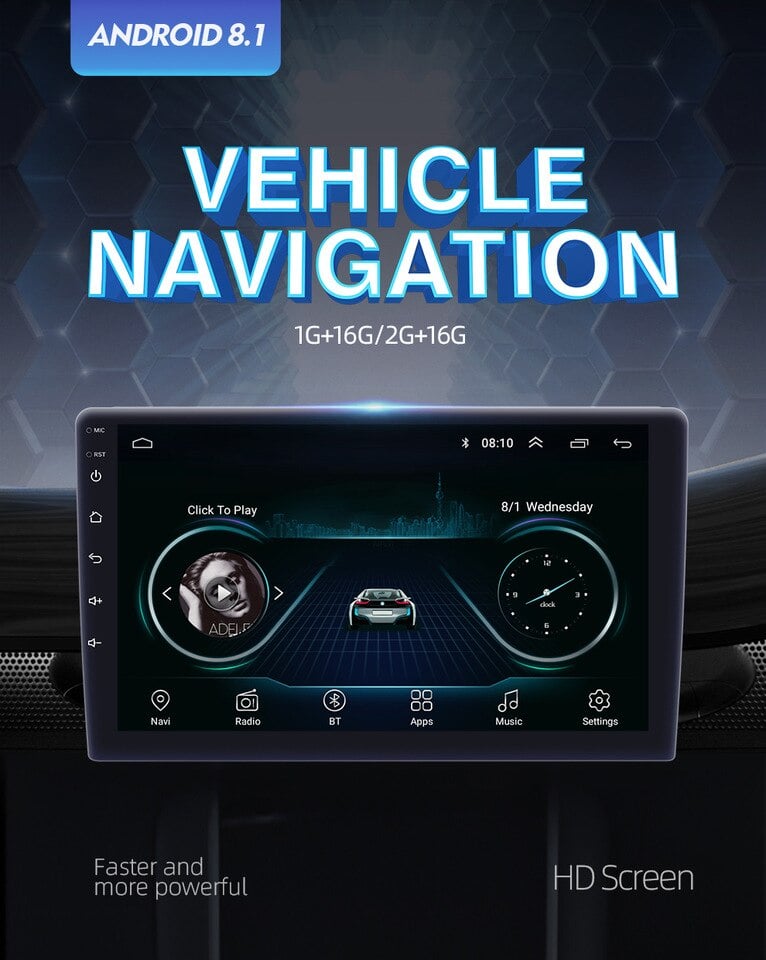 Μεγάλη Οθόνη Αφής 10inch Multimedia Player Android 9.1 Αυτοκινήτου 2 DIN με GPS, Wifi, App Store, Bluetooth Handsfree 1080p TFT MP5, MP3, USB, AUX, TV mitsubishi lancer 